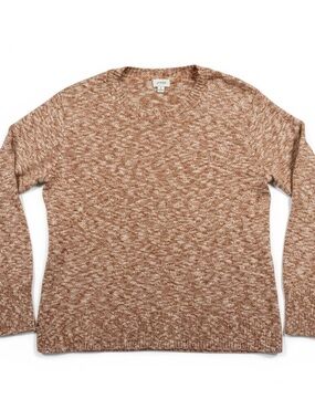 J. Crew Marled Brown & Cream Crewneck Sweater